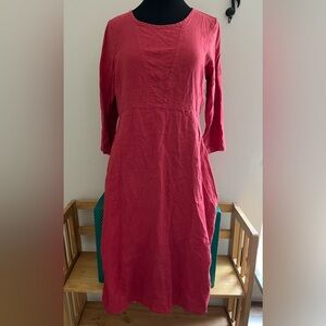 FLAX 100% linen pink dress